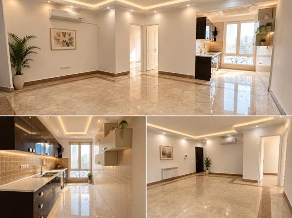 ۶۵ متر فول امکانات رو به افتاب نما تراورتن باغ فیض