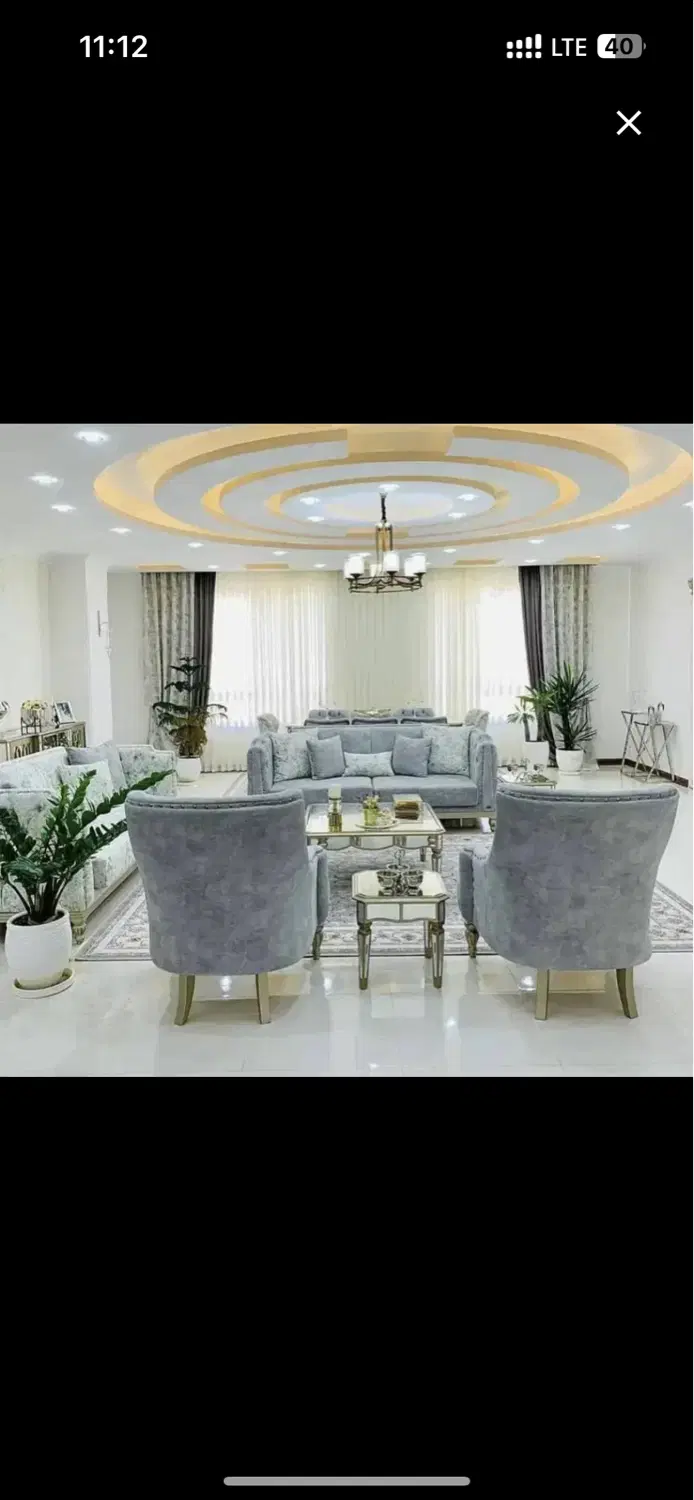 ۱۲۰متر_سالن پرده خور_دیزاین شده_چهارباغ