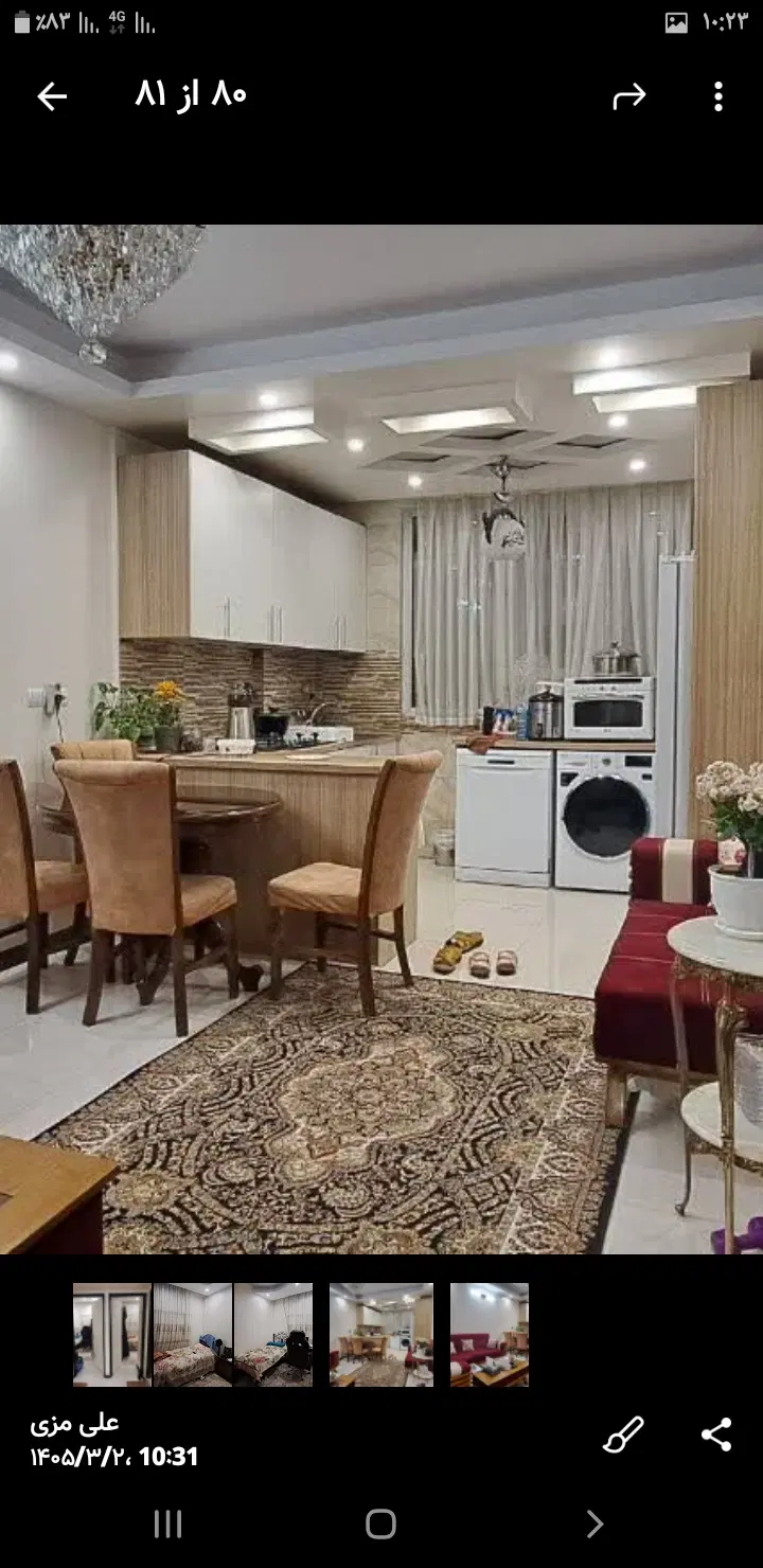 ۶۰ متر ۲ خوابه تکواحدی فول طبقه۲ عروس ودامادی