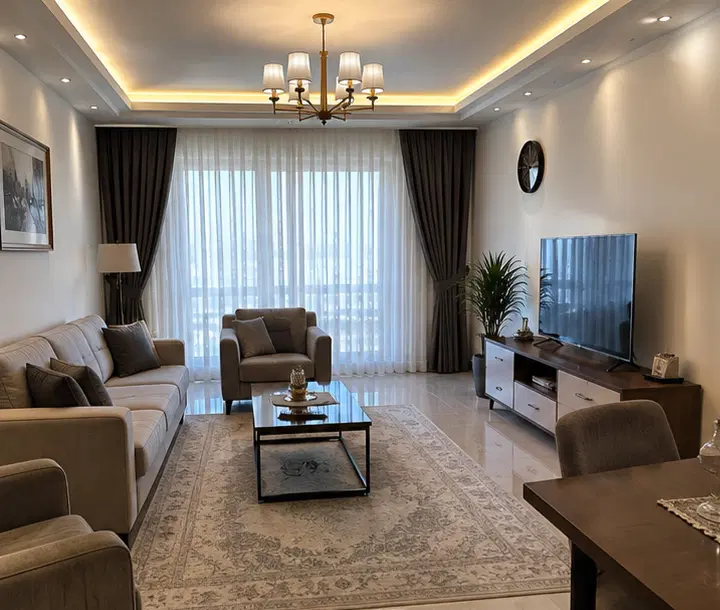 128 متر 3خواب _سالن پرده خور روبه آفتاب